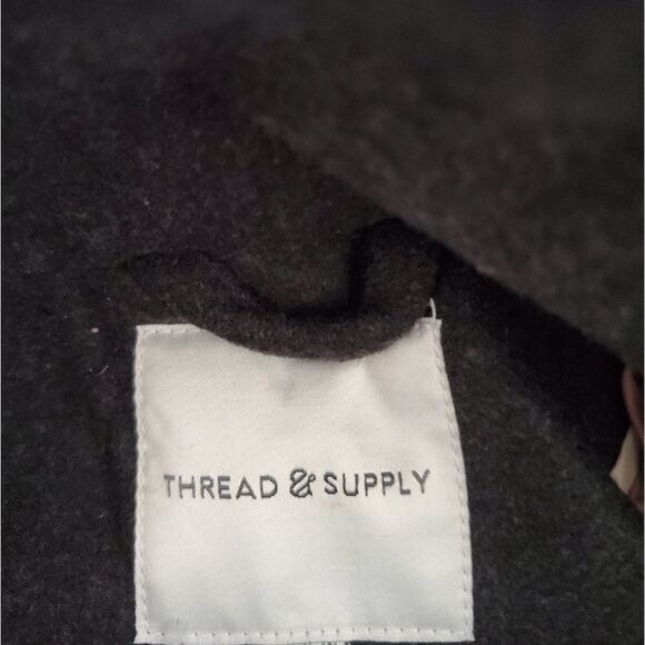 Thread & Supply Charcoal Gray Pea Coat - Picture 9 of 11